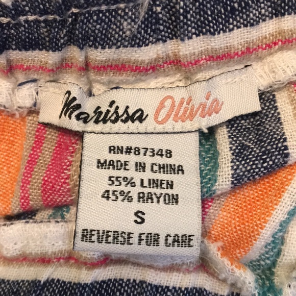 MARISSA OLIVIA / KOHLS - Chic Striped Linen Pants - Size: Small - Picture 6 of 7